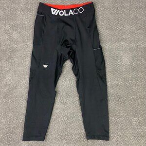 Wolaco Fulton Compression Pants Men's Medium Black Tights Leggings Running Base